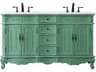Danville Vintage Mint 60" Vanity with Ivory White Quartz Countertop