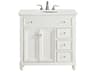 Otto Antique White 36" Vanity with Ivory White Quartz Countertop