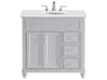 Otto Grey 36" Vanity with Ivory White Quartz Countertop