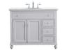 Otto Grey 42" Vanity with Ivory White Quartz Countertop
