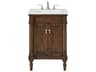 Lexington 24-Inch Single Bathroom Vanity in Walnut with Ivory White Top