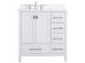 Irene 32-Inch Single Vanity in White with Calacatta Marble Top