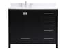 Irene Black 42" Vanity with Backsplash