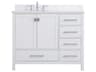 Irene White 42" Vanity with Backsplash