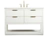 Larkin 48 Inch Single Vanity Set in White with Gold Hardware