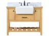 Clement Natural Wood 42" Vanity with Backsplash