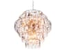 Amazone Chandelier in Nickel and Crystal Glass