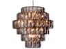 Amazone Large Chandelier in Nickel and Smoke Glass