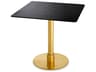Terzo Square Dining Table Brushed Brass