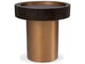 Otus Round Mocha Oak Veneer Brushed Brass Side Table