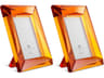 Obliquity L Crystal Orange Glass Set of 2 Picture Frame