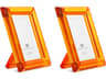 Theory S Orange Crystal Glass Set of 2 Picture Frame