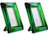 Obliquity S Green Crystal Glass Set of 2 Picture Frame