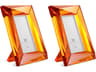 Obliquity S Orange Crystal Glass Set of 2 Picture Frame