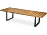 Rectangular Wood Oak Veneer X Bronze Dining Table