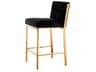 Scott Counter Stool in Black Velvet with Gold Finish