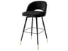 Cliff Bar Stool Set of 2 Roche Black Velvet Mid-Century Modern