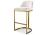 Condos Bar Stool in Lyssa Off-White and Brushed Brass
