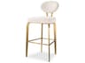 Dorrego Bar Stool in Bouclé Cream and Brushed Brass