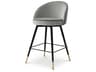 Cooper Counter Stool Set of 2 Roche Light Grey Velvet