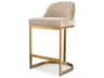 Condos Counter Stool in Lyssa Sand with Brushed Brass Finish