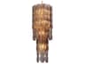 Sahure Chandelier L Brushed Brass and Smoke Glass