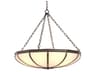 Bronze X White Glass Bowl Chandelier