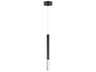 1-Light Black Crystal LED Cylinder Linear Mini Pendant