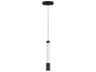 1-Light Black Glass LED Linear Mini Pendant