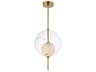 Martini 1-Light Natural Aged Brass Globe Mini Pendant