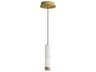 Aragon 1-Light White Alabaster Gold Cylinder Mini Pendant