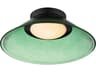 Jensen 1-Light Black Green Flush Mount