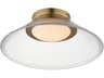 Jensen 1-Light Satin Brass Clear Flush Mount