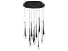 Pierce 12-Light Black Crystal LED Pendant