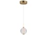 1-Light Gold Globe Mini Pendant