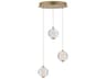 Rhythm 3-Light Gold Globe Mini Pendant