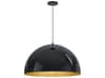 Hemisphere 1-Light Gloss Black Gold Dome Pendant
