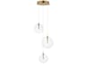 Global 3-Light LED Multi-Light Pendant in Natural Aged Brass