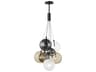 Burst 9-Light Black Glass LED Globe Pendant