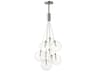 Burst 9-Light Satin Nickel Glass LED Globe Pendant