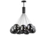 Burst 20-Light Black Globe Pendant