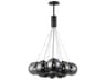 Burst 12-Light Black Glass LED Globe Pendant
