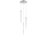 Pipette 3-Light Polished Chrome Glass LED Cylinder Linear Pendant