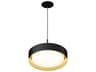 Echo 1-Light Black Gold LED Drum Pendant