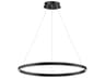 Groove 1-Light Black Round Pendant