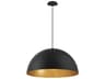 Laverton 1-Light Gold Black Dome Pendant