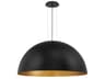 Laverton 1-Light Gold Black Dome Pendant