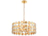 Perrene 6-Light Gold Crystal Pendant