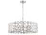 Perrene 8-Light Chrome Crystal Drum Geometric Linear Chandelier