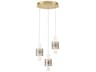 Rola 6-Light Brushed Gold Glass LED Cylinder Pendant